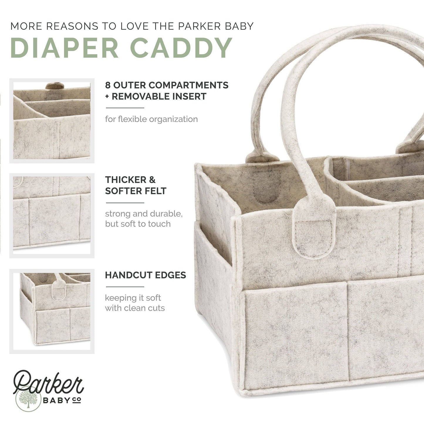 Large Diaper Caddy - White