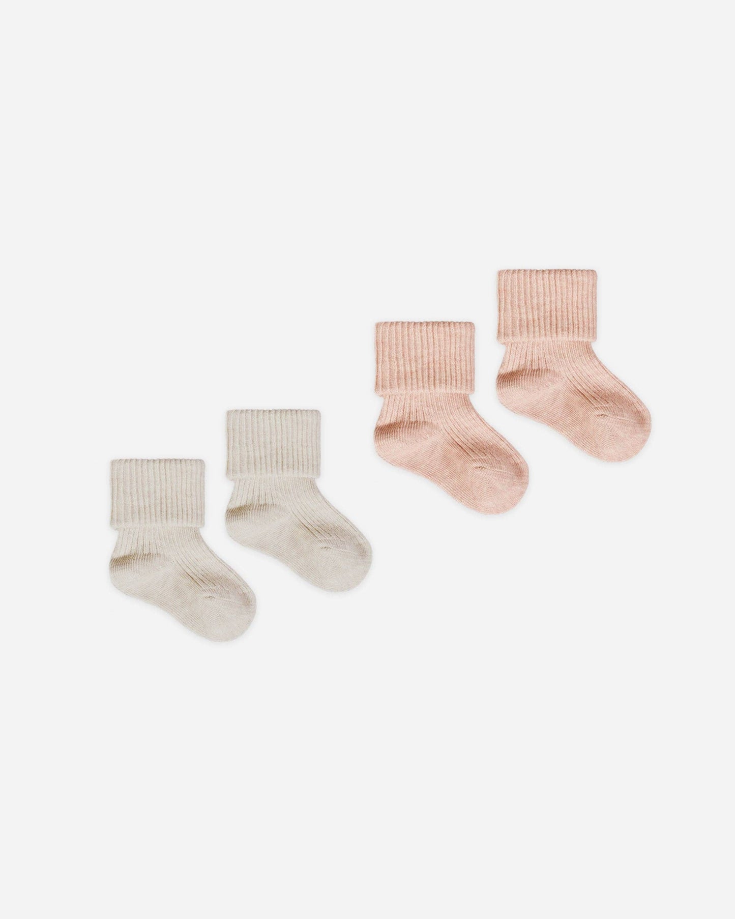 Melange Socks - Oatmeal/Rose