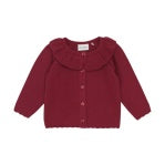 Knit Collar Cardigan - Red