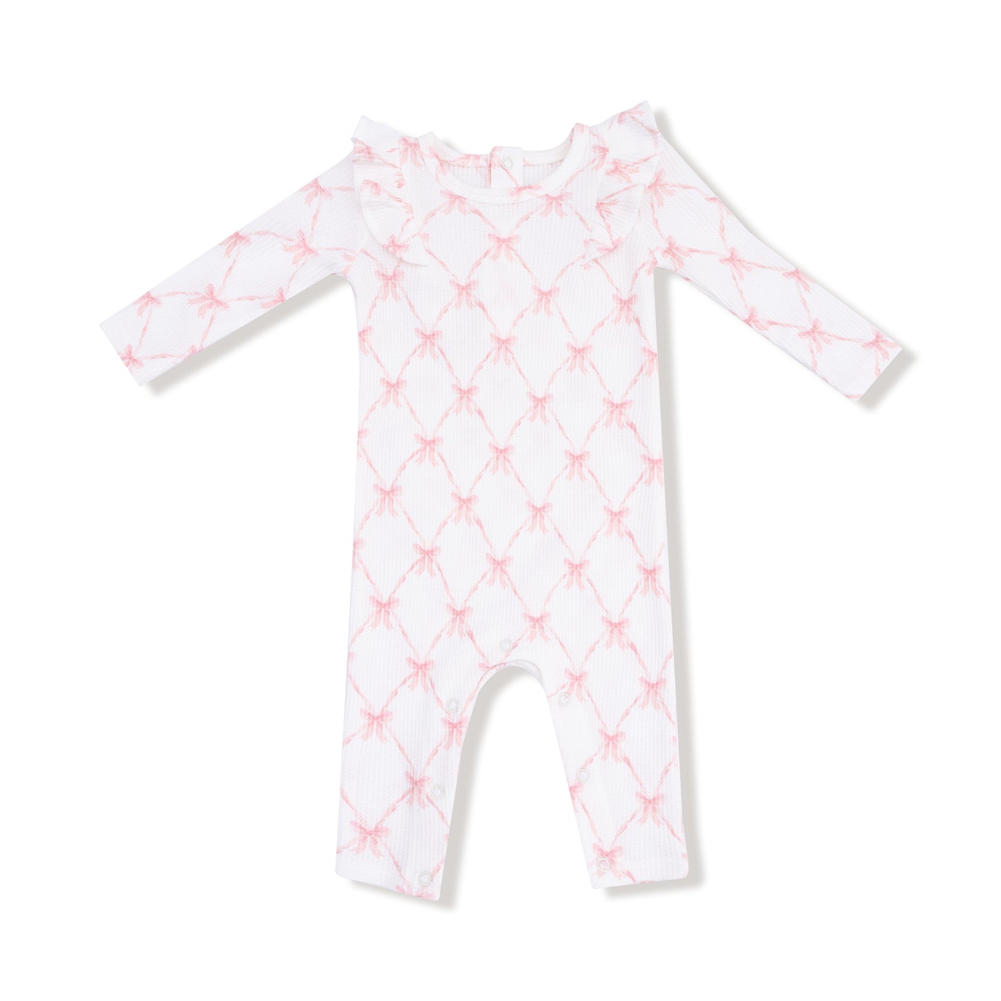 Ribbon Bow Trellis - L/s Ruffle Romper
