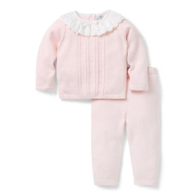 J&J - Knit Sweater Pant Set - Pink