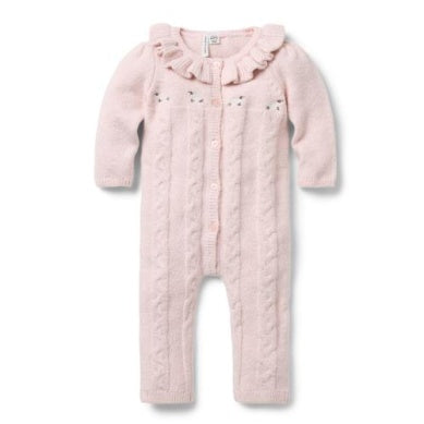 J&J - Cable Emb Romper - Floral