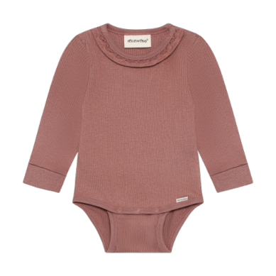 Minymo LS Rib Bodysuit - Burlwood