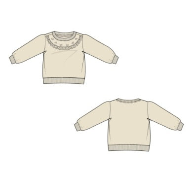 J&J - Embroidered Sweater - Oat