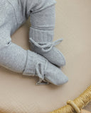 Knit Booties - Dusty Blue
