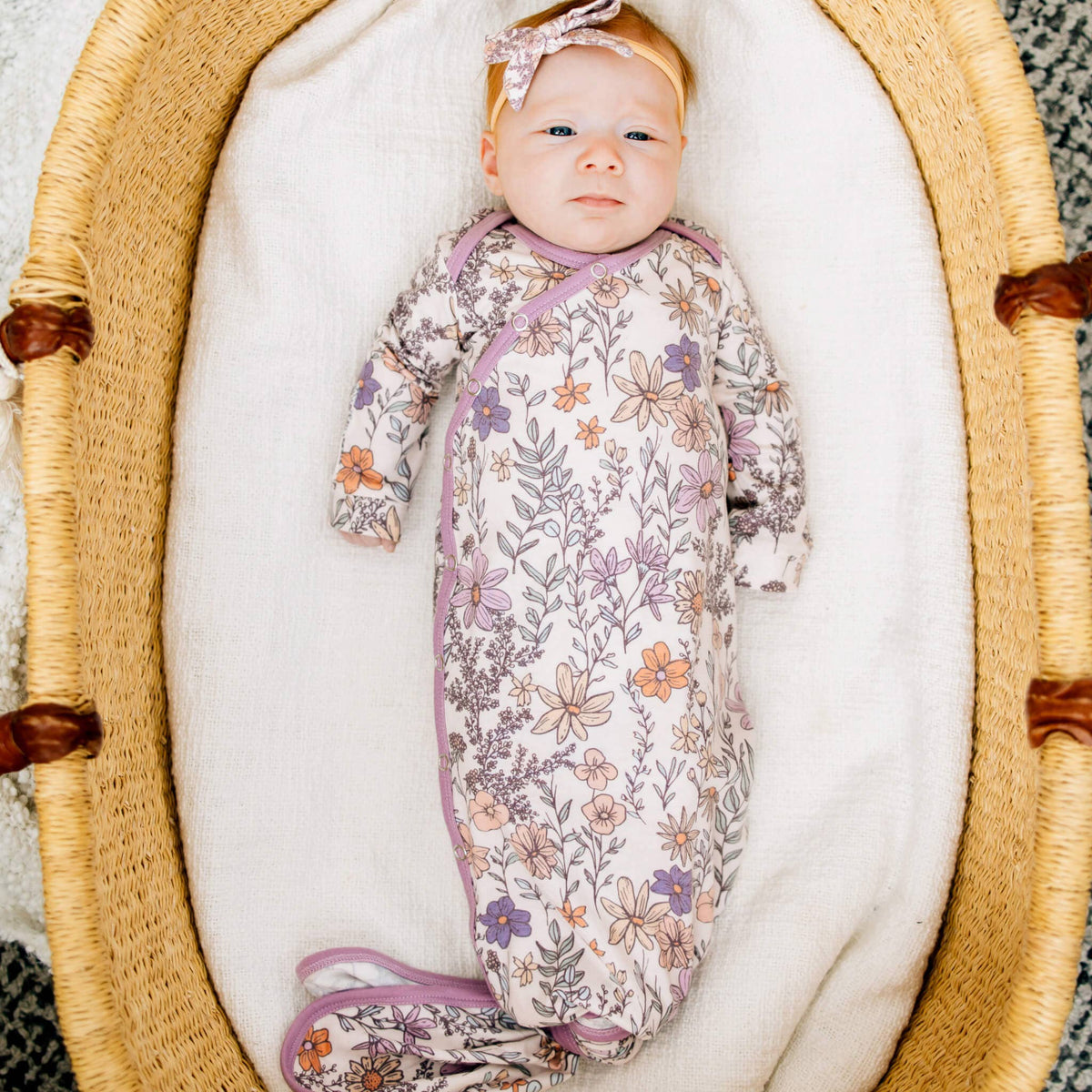 Newborn Knotted Gown - Flora