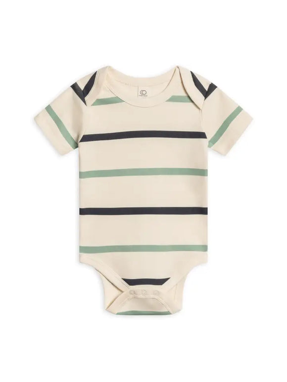 Organic Baby Afton Bodysuit - Navy/Jade