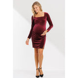 Green Velvet Mini Dress Maternity