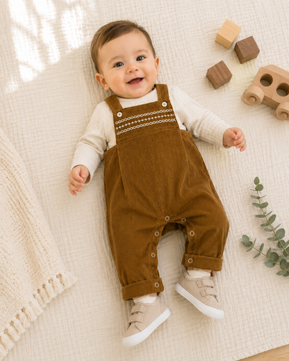 Corduroy Overall Set - Mustard