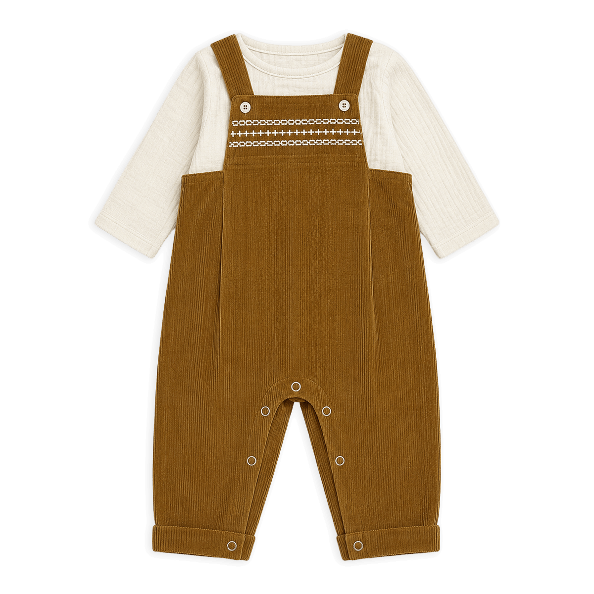 Corduroy Overall Set - Mustard