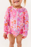 Bright Floral: ONE-PIECE Rashguard