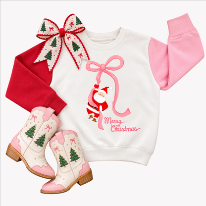 Santa Bow Christmas Sweatshirt