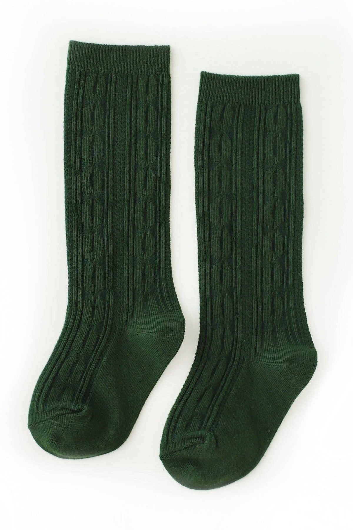 Forest Green Cable Knit Knee High Socks
