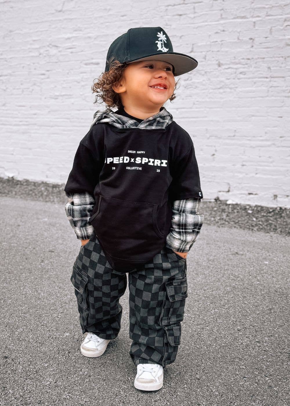 Checkered Baggy Black Jeans