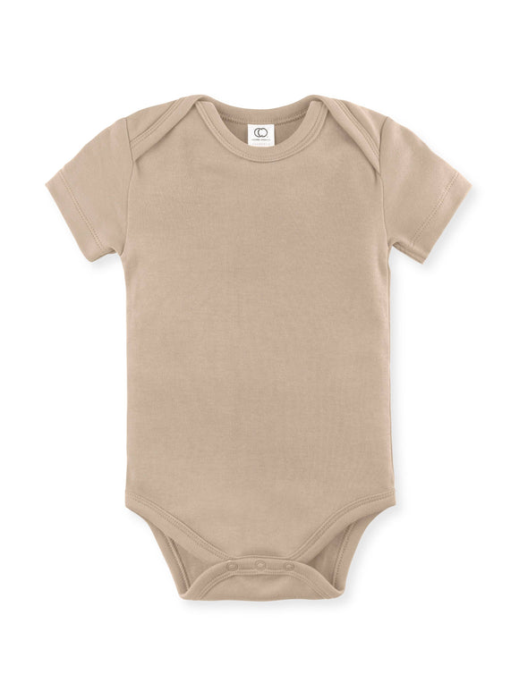 Organic Short Sleeve Bodysuit - Clay