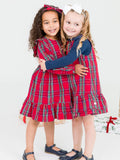 RuffleButts - Tis The Season Plaid Ruffle Bow Dress