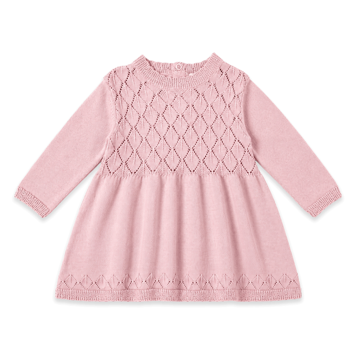 Pointelle Sweater Knit Dress - Rose