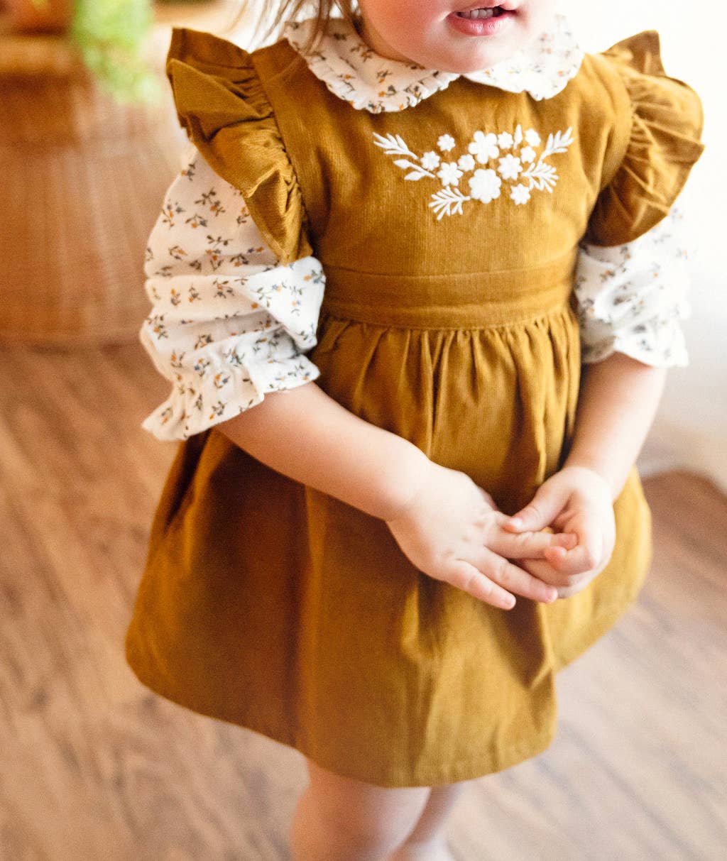 Corduroy Pinafore Dress Set