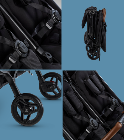 Silver Cross Jet Double Travel Stroller-Black
