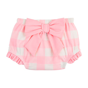 Smocked Pink Check 2pc Swim