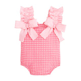 Bow Pink Check Swimsuit