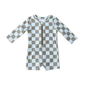 One-Piece Rash Guard - Checker