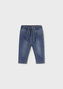 Mayoral - Blue Tie Baby Jeans