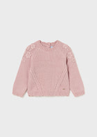 Mayoral - Pink Embroidered Sweater