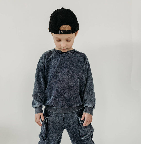 Smiley Daze - Denim Wash Crewneck