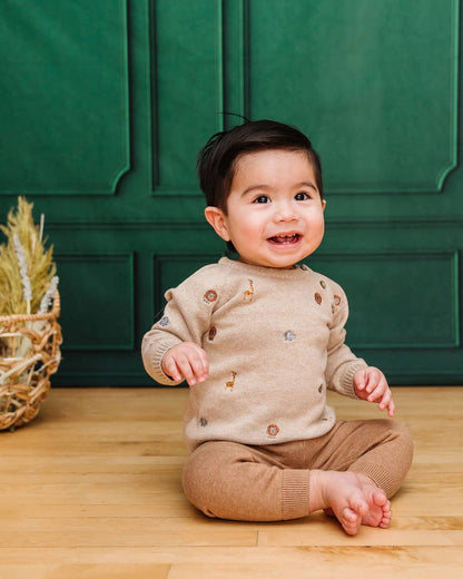 Oat Baby Sweater - Safari
