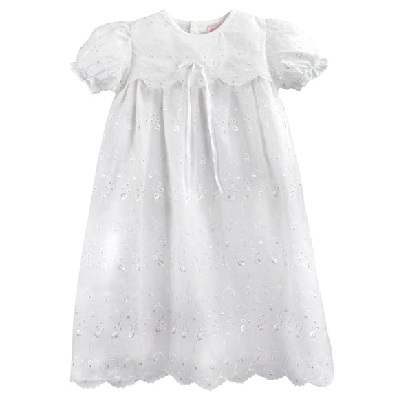 Eyelet Lace Christening Gown