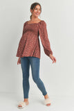 Floral Smocked Blouse Maternity