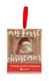 My First Christmas Wooden Holiday Picture Frame Ornament