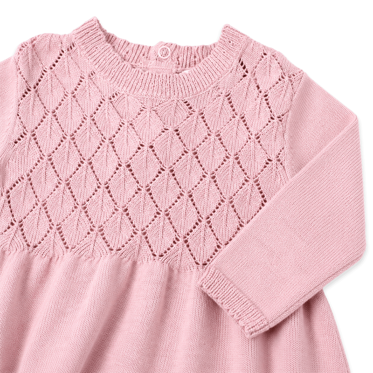 Pointelle Sweater Knit Dress - Rose