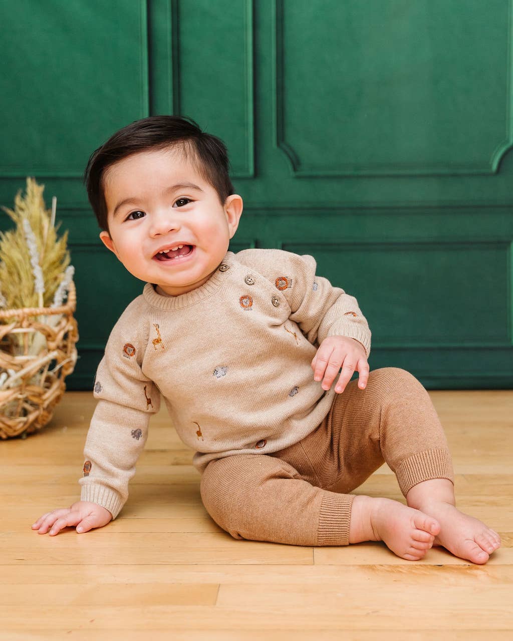 Oat Baby Sweater - Safari