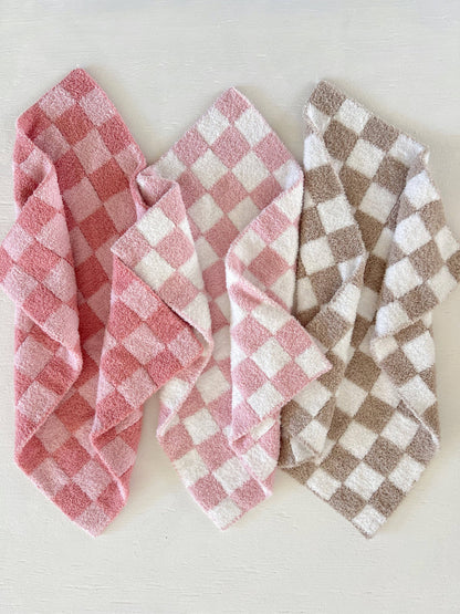 Check Mini Blanket, Pink