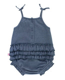 Pom Pom Bubble Romper - Blue