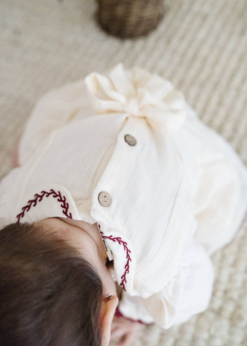 Smocked Muslin Dress - Cream