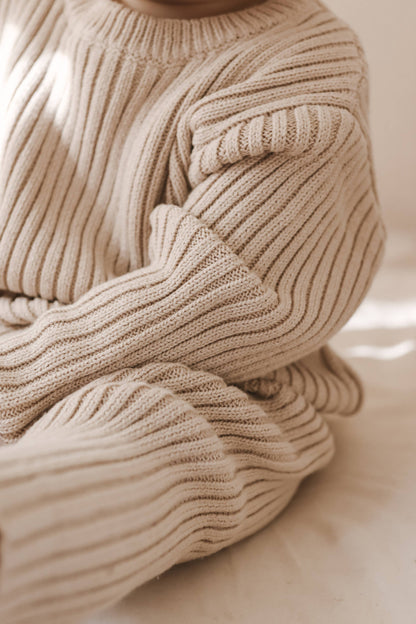 Chunky Pullover/Legging Set - Beige