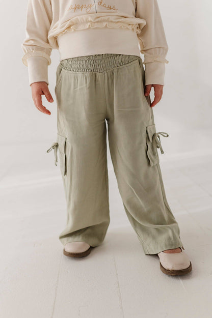 Wide Leg Cargo Pant - Sage
