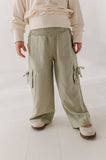 Wide Leg Cargo Pant - Sage