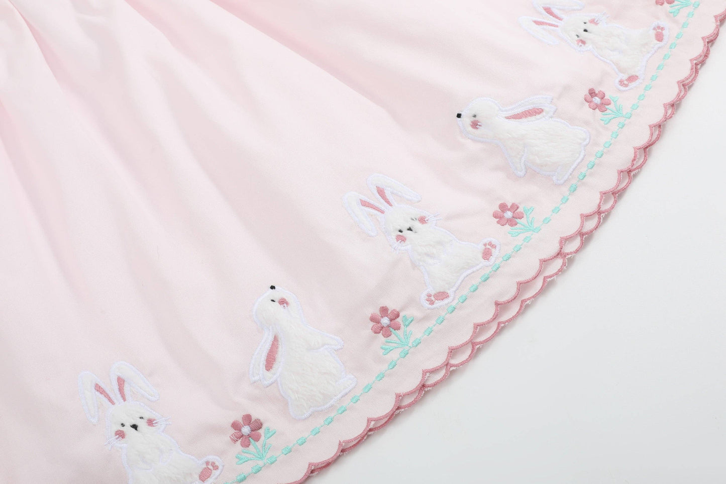 Scallop Collar Dress - Bunnies