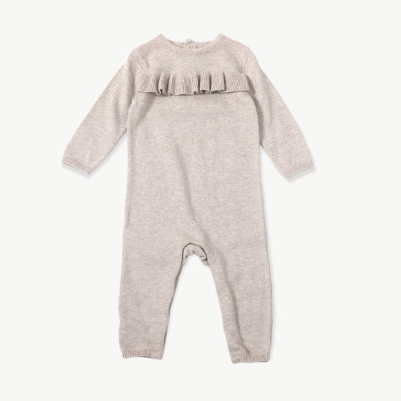 Viverano Organics - Milan Knit Ruffle Jumpsuit - Oatmeal