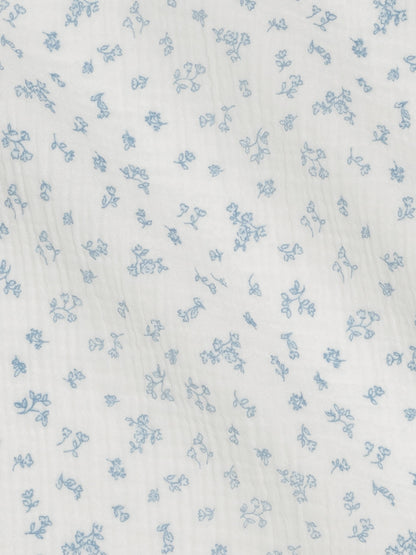 Muslin Swaddle Blanket - Rosebay Floral / Coconut + Sea
