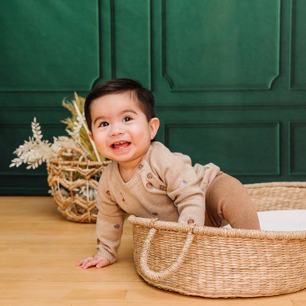 Oat Baby Sweater - Safari