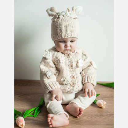 Knit Sweater Natural - Flowers