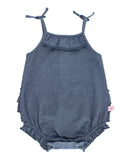 Pom Pom Bubble Romper - Blue