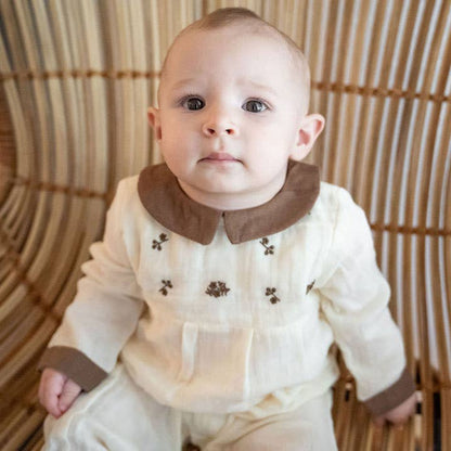 Embroidered Muslin Jumpsuit