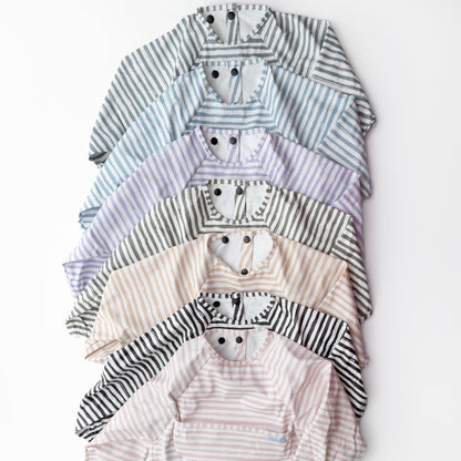 The Grayson Long Sleeve Bib - Brush Stripes
