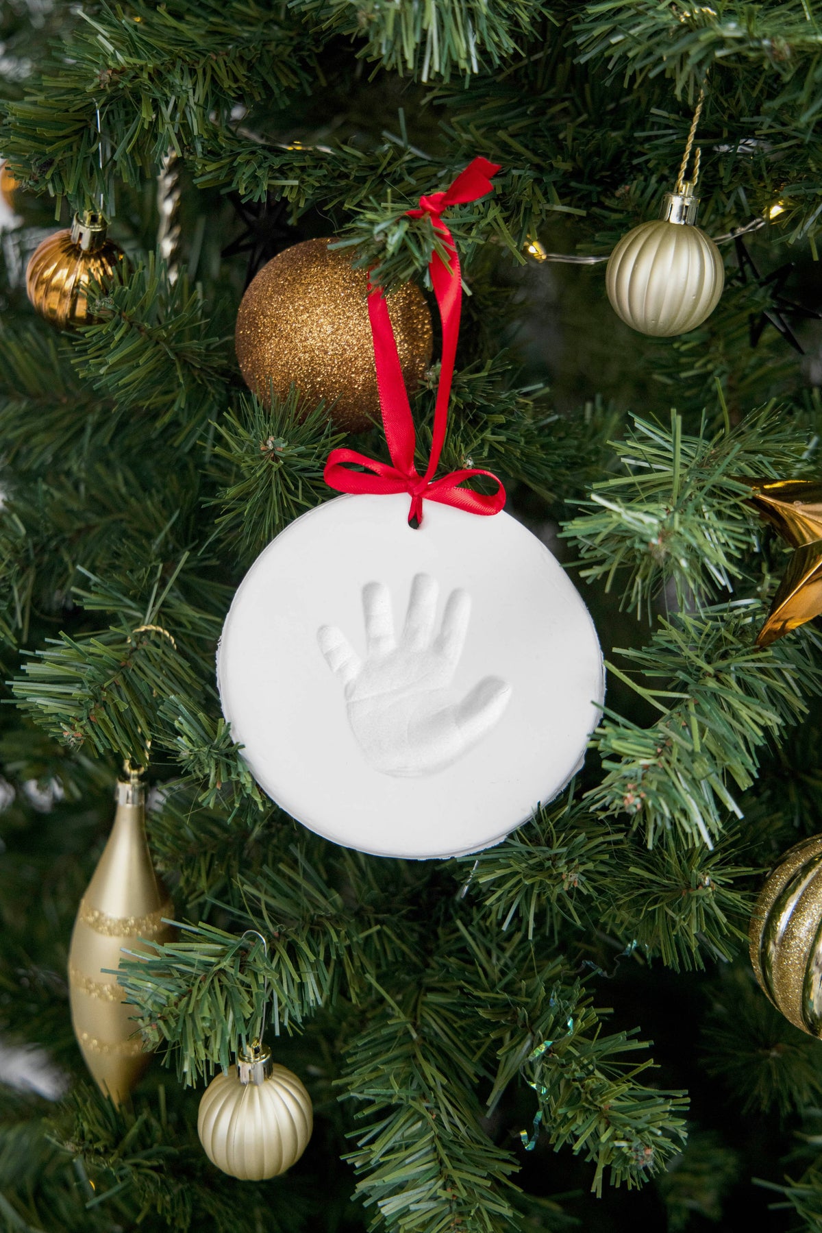 Baby Handprint or Footprint Christmas Ornament Kit, Set of 2